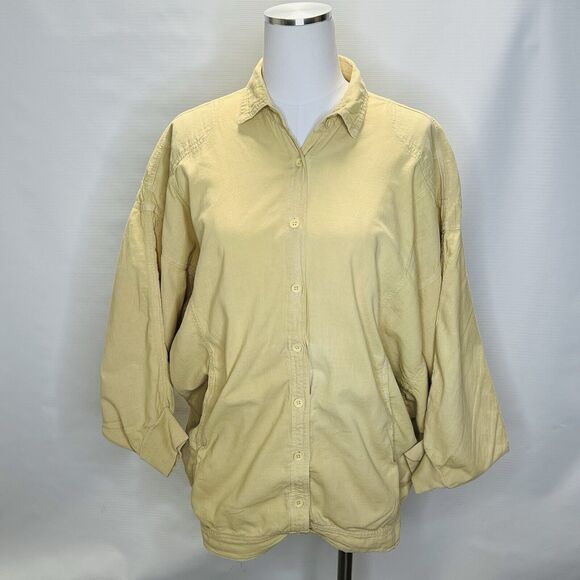 Color Me Cotton Shirt Women's Size Small Yellow Button Up Balloon Sleeve - Picture 3 of 10